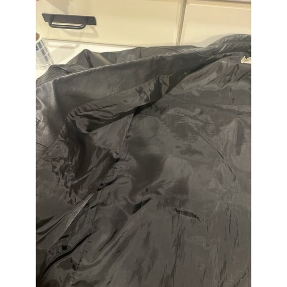 VTG Tribeca Studio Women's Black Leather Blazer Jacket L Button Front Mid Lined - Picture 9 of 11